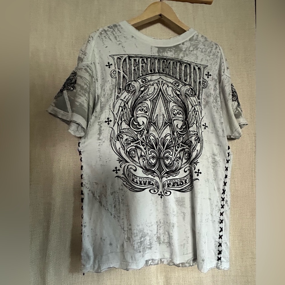Affliction White Graphic Tee